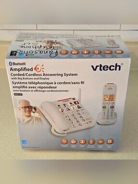 VTech White Amplified Corded/Cordless Phone System with Big Buttons - Open Box